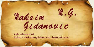 Maksim Gidanović vizit kartica